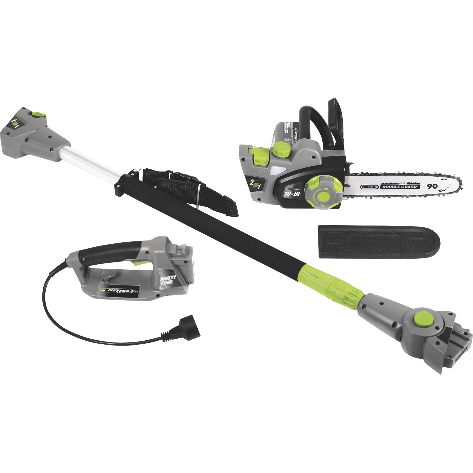Earthwise 2-in-1 Corded Electric Convertible Pole Chainsaw, 8in. Bar, 120V, 6 Amp, Model# CVPS43010